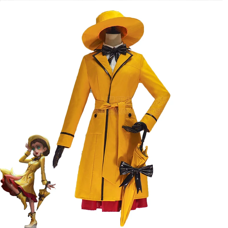 

Game Identity V Doctor Emily Dale Cosplay Costume Lydia Jones Fancy Suit Trench+Shirt+Skirt+Bowtie+Hat Halloween Party Uniforms