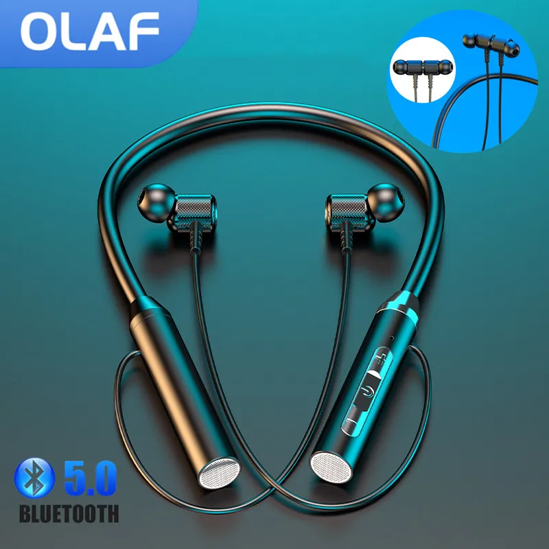 

OLAF Bluetooth Earphones Neckband Wireless headphones Wired Magnetic Sports Waterproof Earbuds Blutooth 5.0 Headset With Mic G01