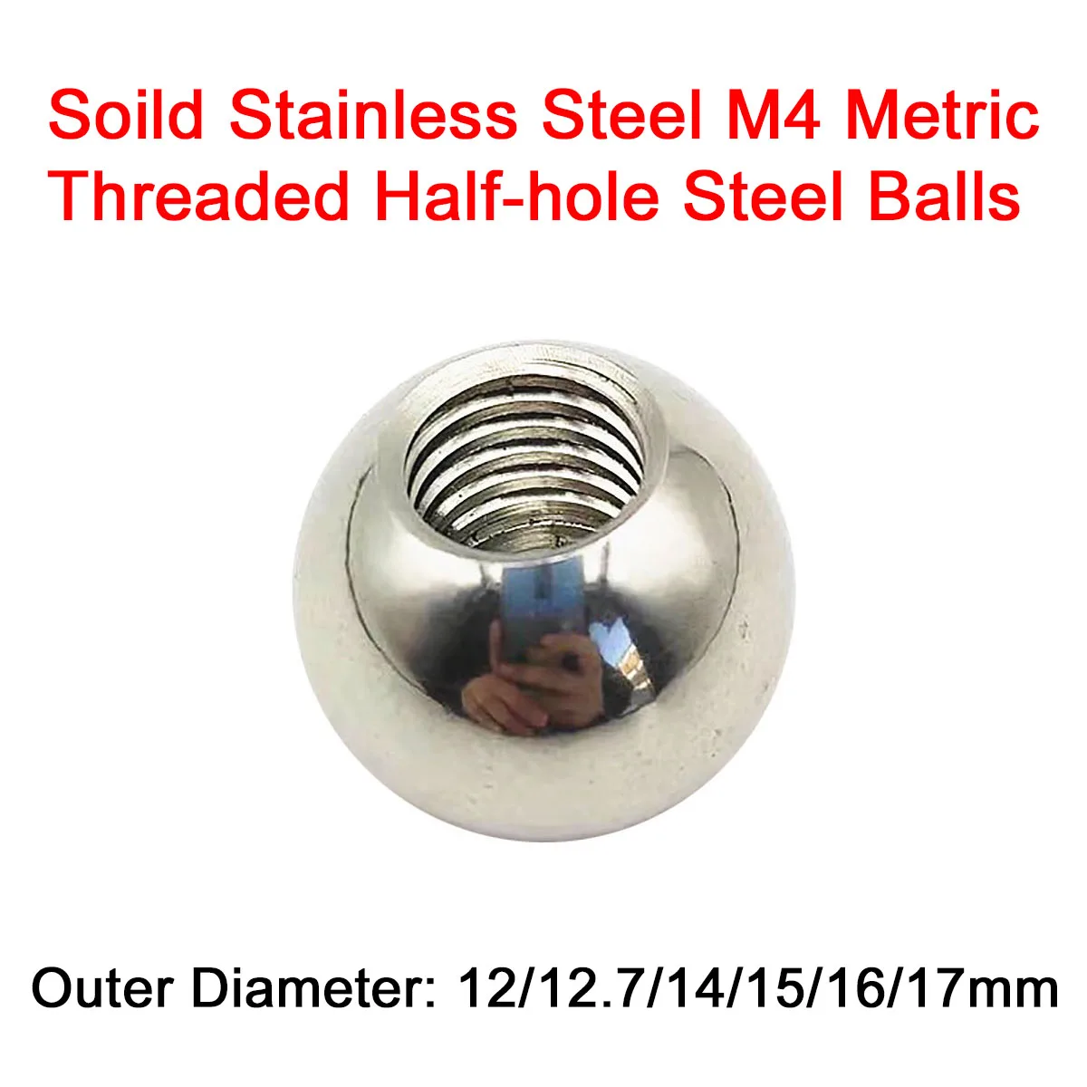 

1/5/10 шт. твердая нержавеющая сталь M4 метрические резьбовые стальные шарики с полуотверстием внешний диаметр 1/12/12/14/15/16/17 мм коррозионная стойкость