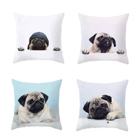 creative pug dog pillow case pug dog decorative pillowcases 4545cm cute dog throw pillow case cover