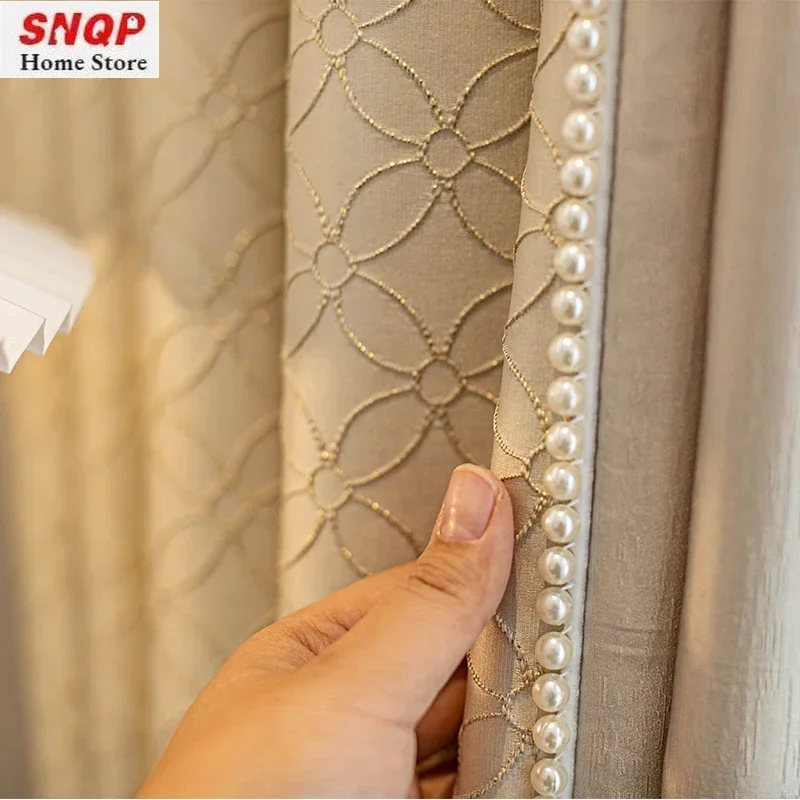 Роскошная французская кремовая мягкая занавеска для гостиной с текстурой