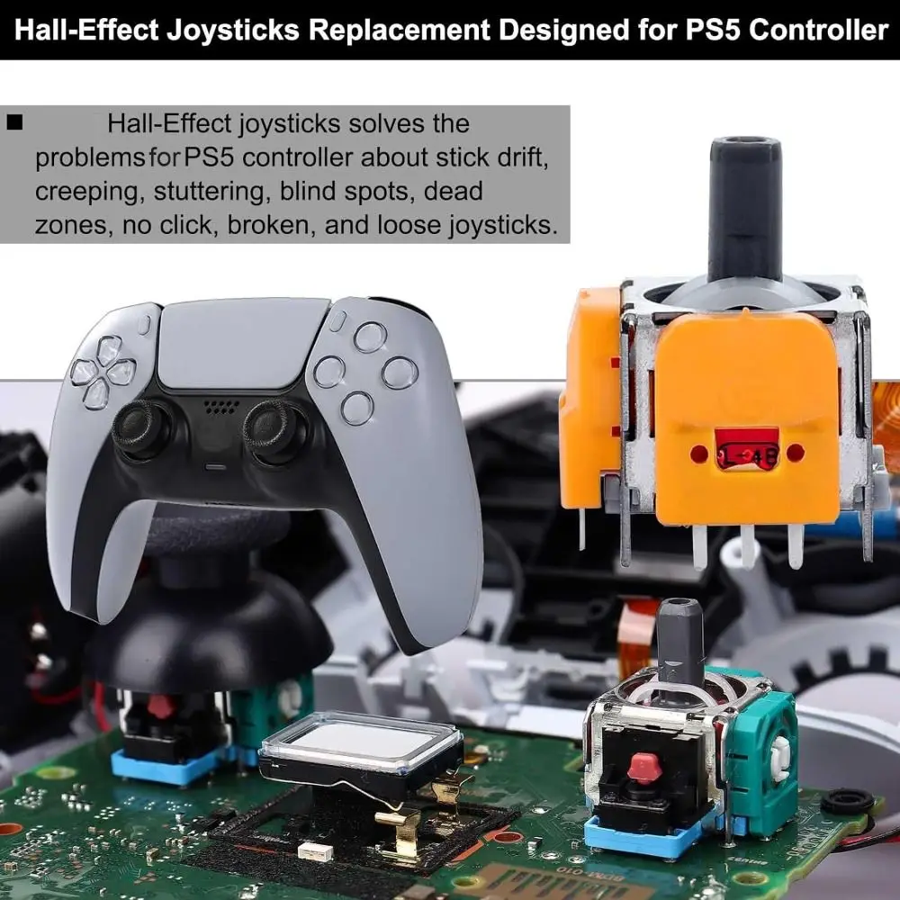 Фото 10 шт. 3D аналоговый датчик с эффектом Холла, джойстик для Playstation 5, защищенный рокерный модуль, замена для PS5/PS4/Xbox/Switch Pro №4