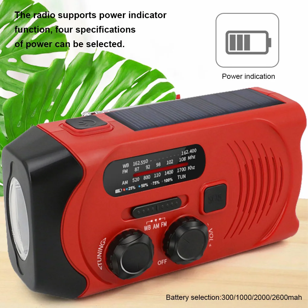 hand crank solar emergency radio phone charger us version multifunctional receiver frequency led flashlight hiking backpacking free global shipping