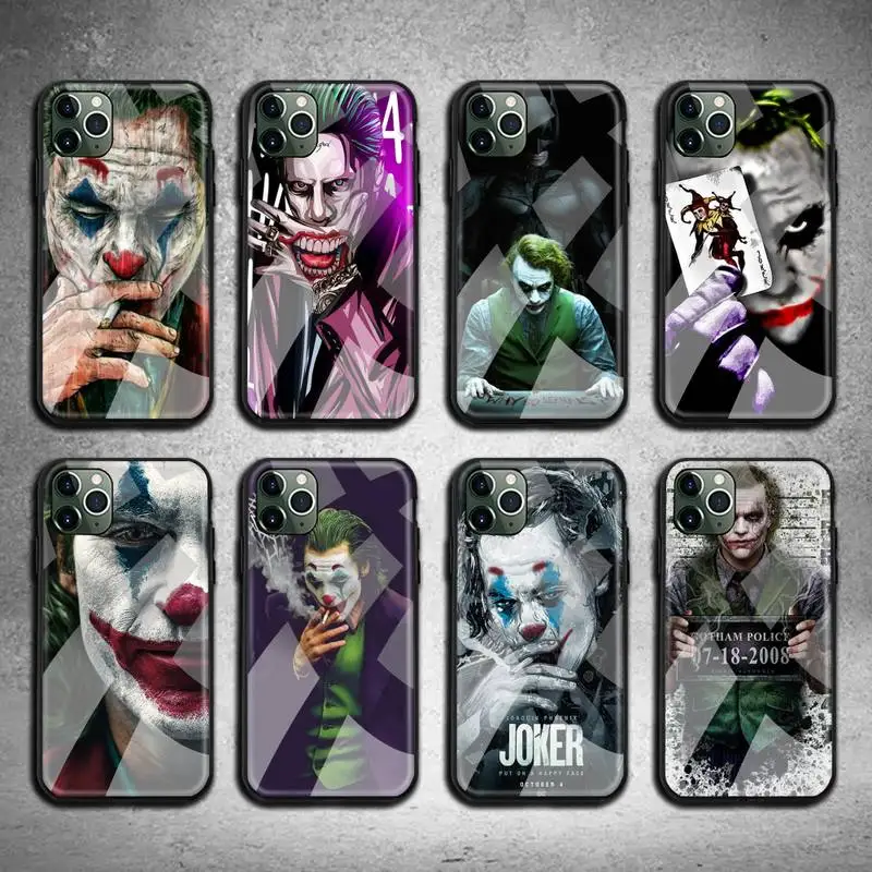 

Funny Joker Phone Case Tempered Glass For iPhone 13 12 11 Pro Mini XR XS MAX 8 X 7 6S 6 Plus SE 2020 cover