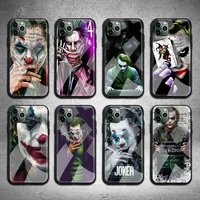 funny joker phone case tempered glass for iphone 13 12 11 pro mini xr xs max 8 x 7 6s 6 plus se 2020 cover