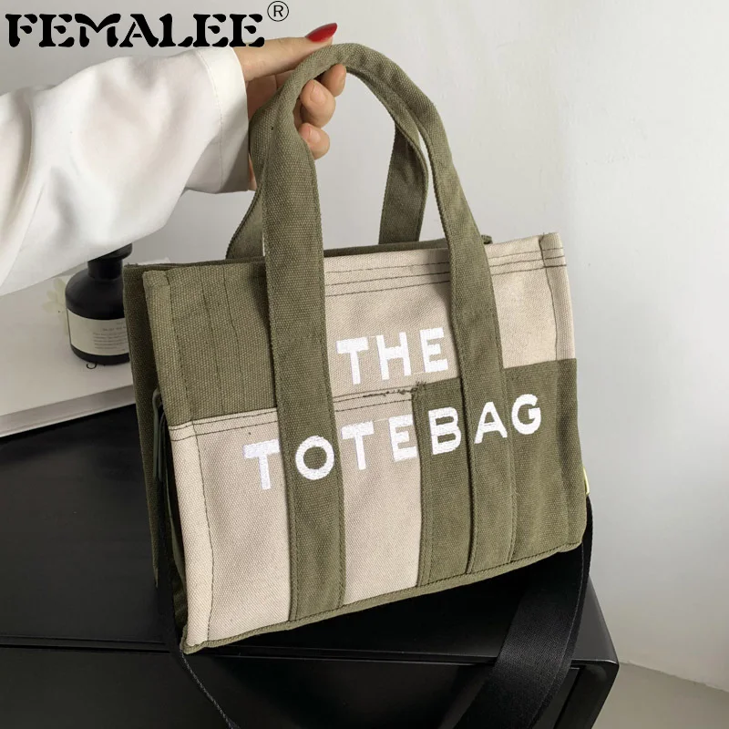 

THE TOTE BAG Designer Fashion Handbag Big Shoulder Crossbody Handbag Hit Color Large Capacity Canvas Women's Bag