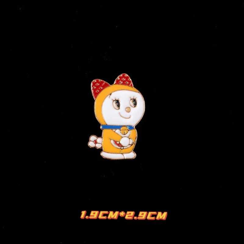 Фото Значки в стиле аниме Doraemon, эмалированная заколка для рюкзака, джинсов, одежды, лацканов, значки, Мультяшные украшения, подарок для детей №4