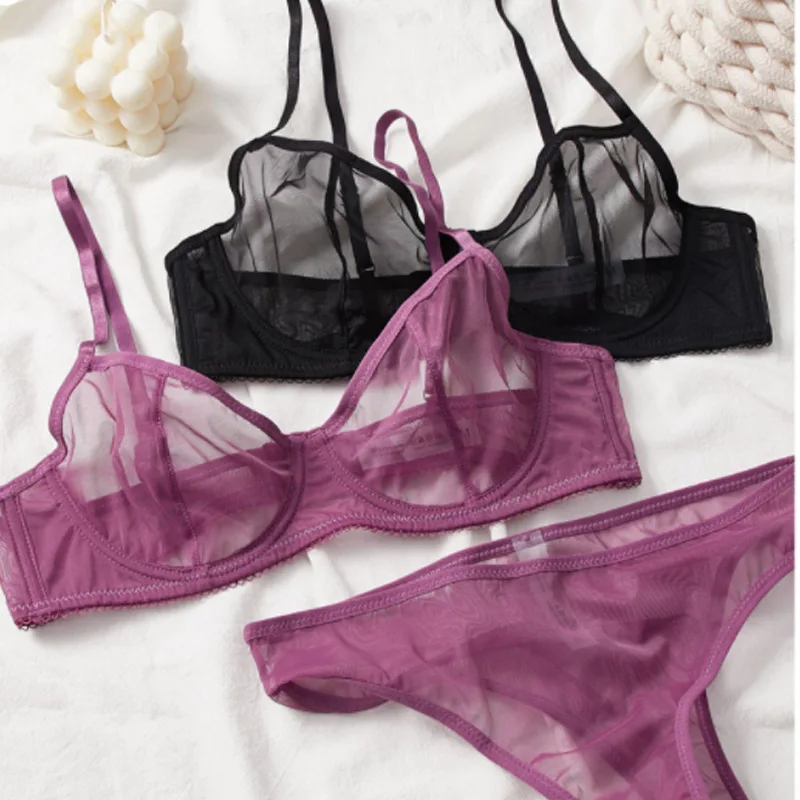 

Transparent Seamless Bra Set Women Underwear Set Fashion Ladies Bralette Secret Sexy Lingerie 2Pcs Bra+Panties Sets Bodysuit