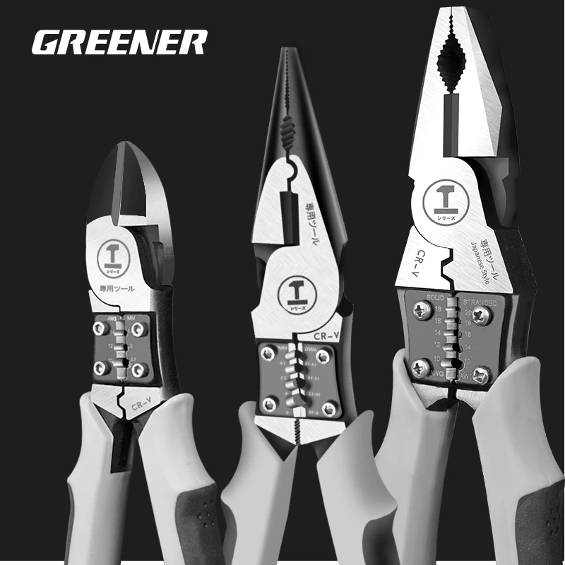 

Greenery Multifunctional Diagonal Pliers Needle Nose Hardware Tools Electrician Manual Universal Wire Cutters Combination Kit