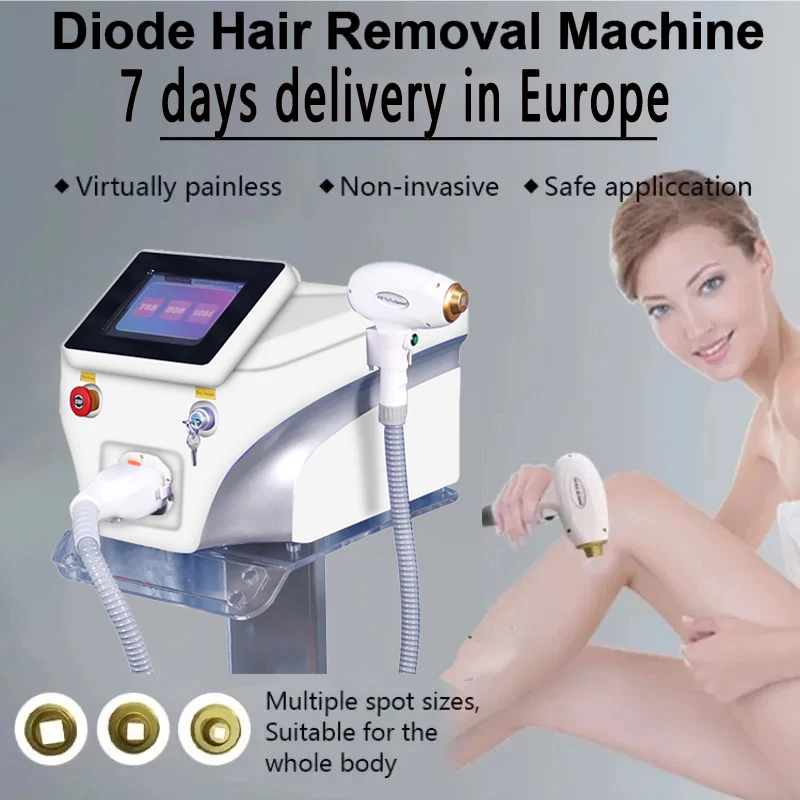 

Аппарат для удаления волос с диодным лазером для женщин, Эпилятор с тройной длиной волны 755 нм, 808 нм, 1064 нм титана, льда, XL, платины