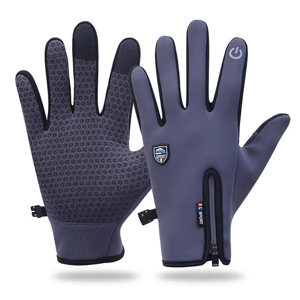 

Adjustable Wrist And Thumb Touch Screen Gloves Widely Used Zippered Finger Gloves Non-slip Breathable Full-finger Gloves Unisex