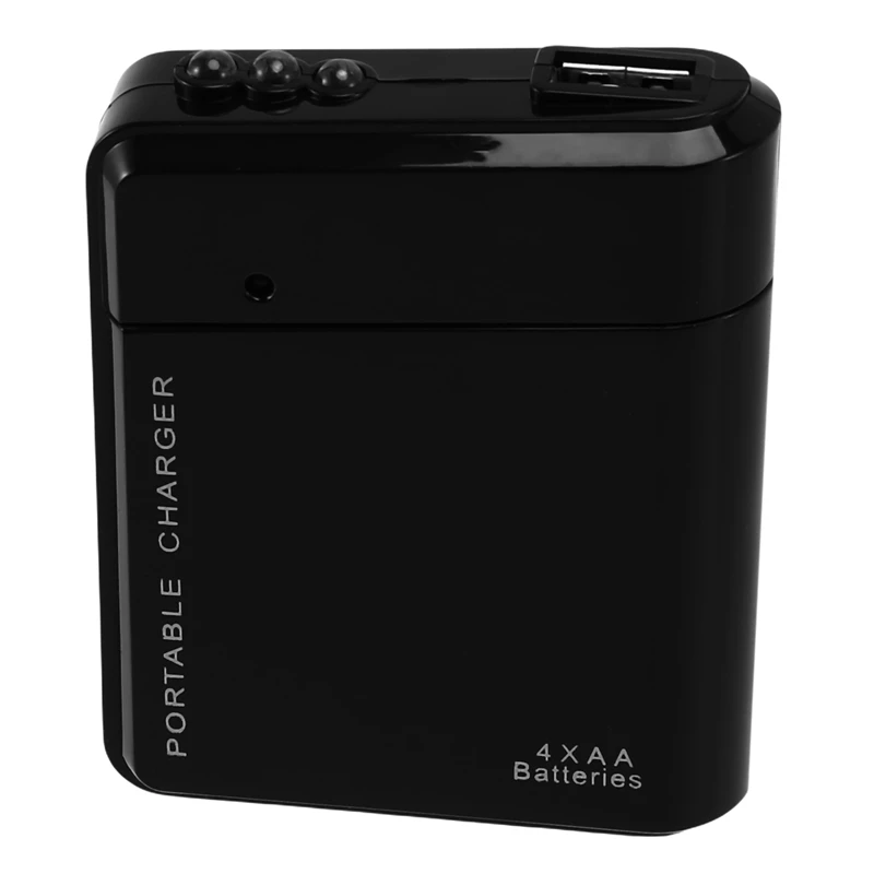 

5X Black 4X AA Battery Portable Emergency Power Charger USB For Cell Phone