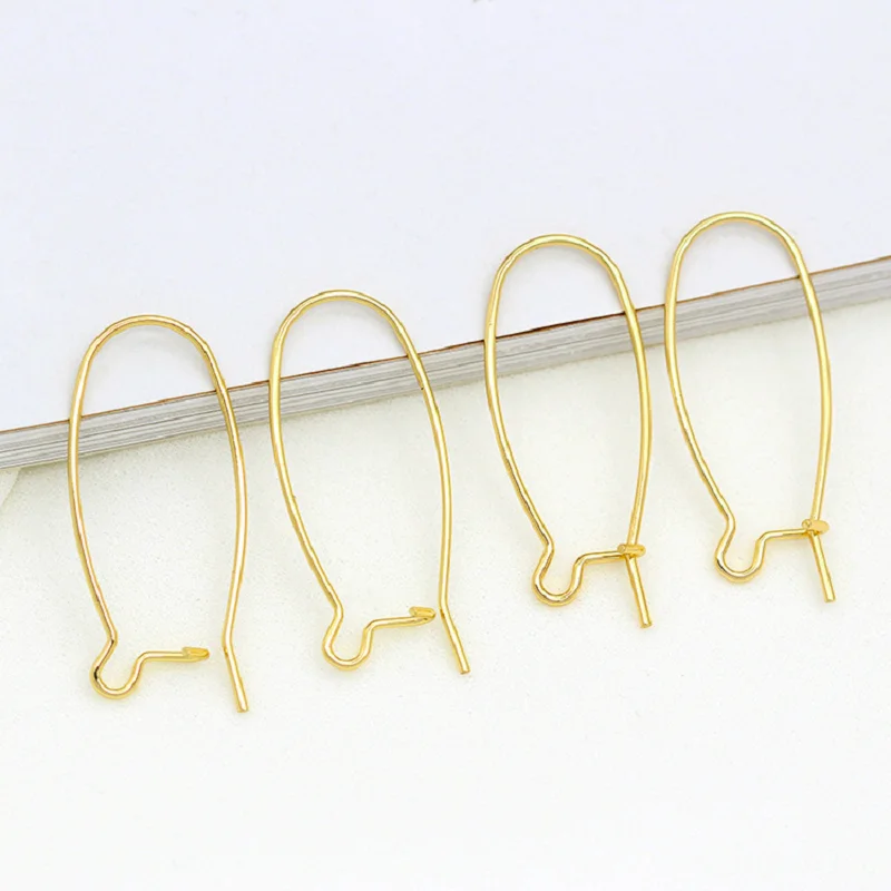 

10pcs/lot Brass 18K gold Hypoallergenic Kidney Ear Wires Earring Hooks Clasp for DIY Earring Jewelry Making Findings Supplies