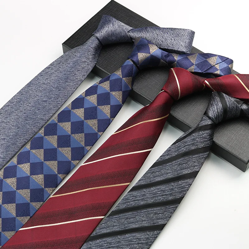 

Галстук ЖАККАРДОВЫЙ мужской, Модный классический галстук в клетку, в полоску, из полиэстера, для свадьбы, вечеринки, деловой, деловой, 8 см
