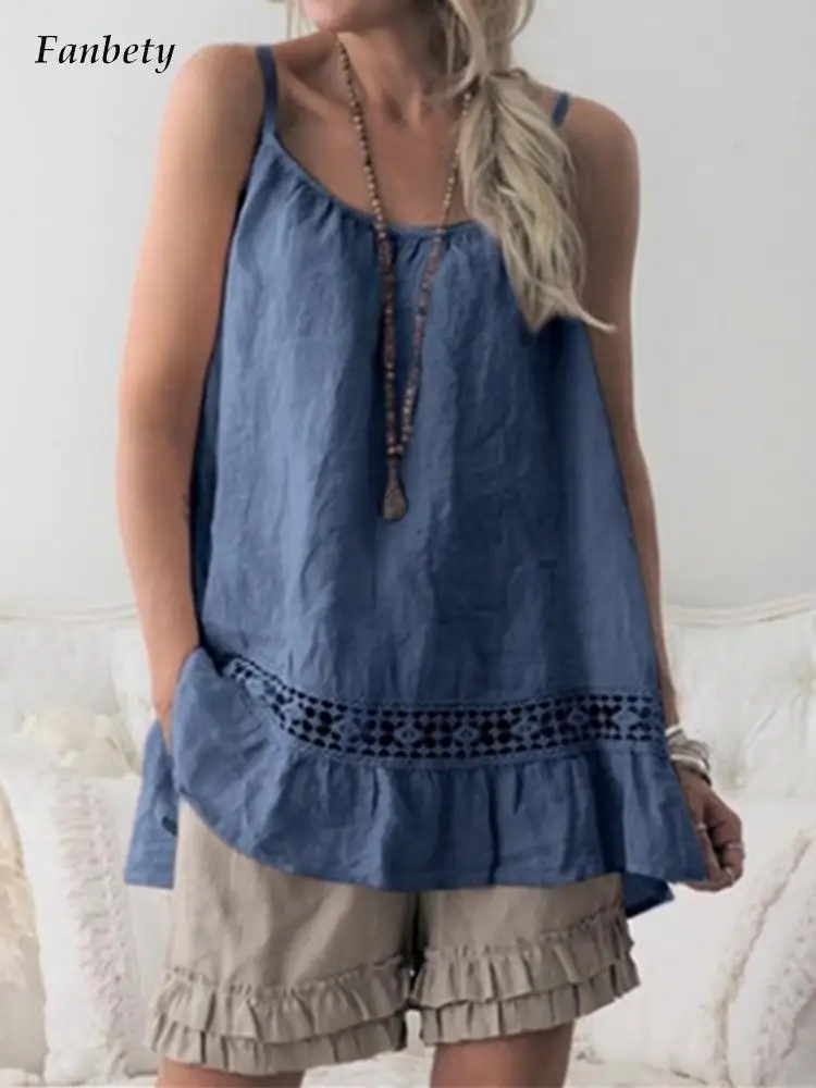 

Женская блуза с круглым вырезом, без рукавов