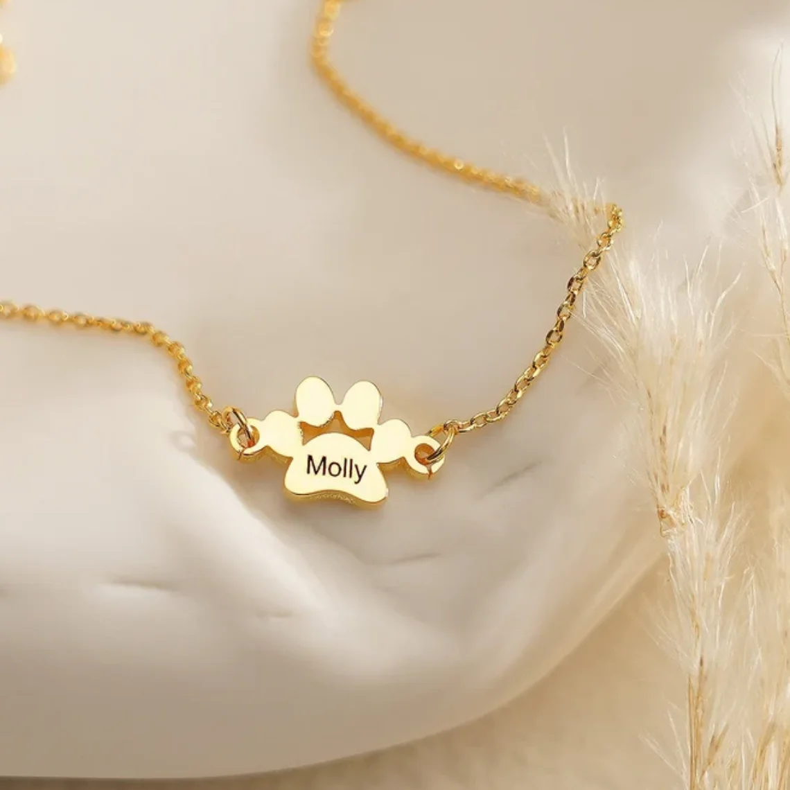 Персонализированная кошка искусственная кожа нержавеющая сталь вырезанное имя