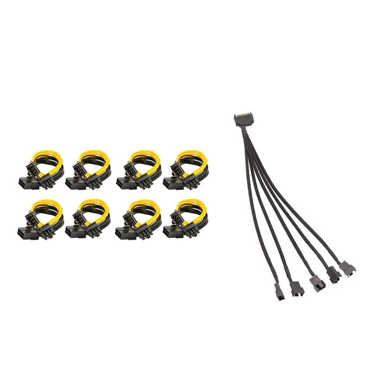 

8 шт. 8Pin PCI-E до 2 PCI-E 8 (6 + 2) Pin кабель питания с 15-контактным SATA для 5 вентиляторов SATA на 3 Pin/4 контакта чехол для телефона