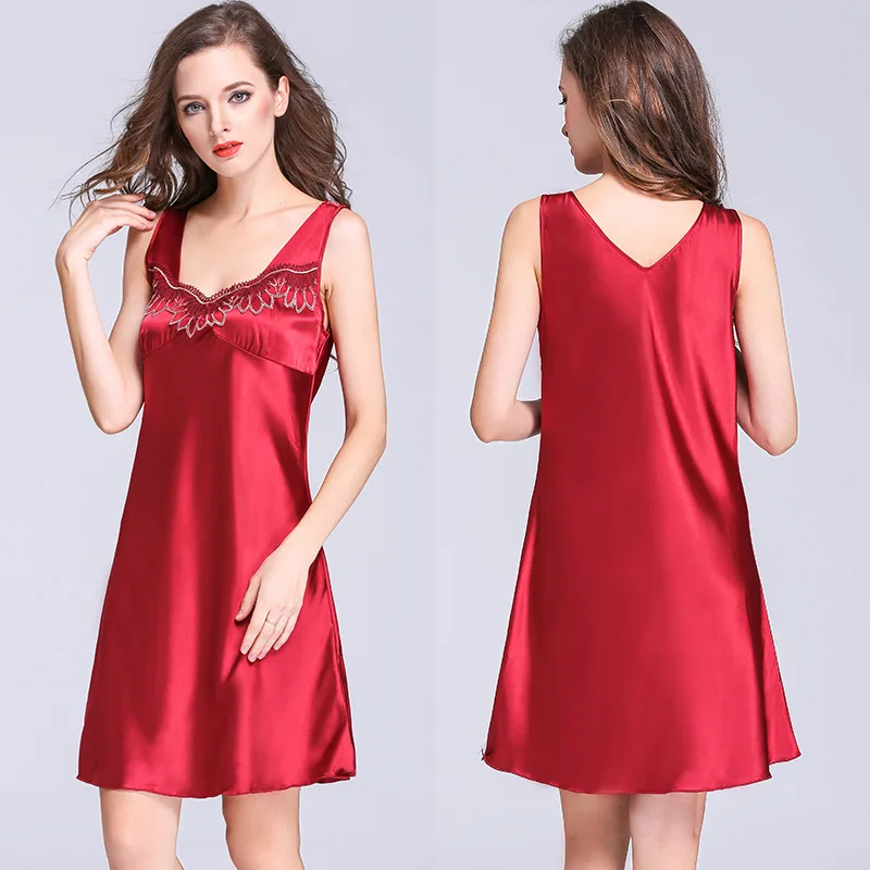 

Sexy Nightgown Lace Sleeveless Loose Plus Size Women Summer Ladies Pajamas