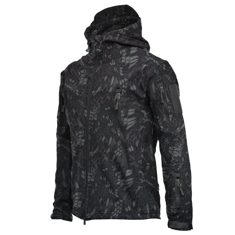 

Мужская тактическая походная куртка s Shark Skin с мягкой оболочкой, ветровка, летная куртка с капюшоном, военное флисовое поле