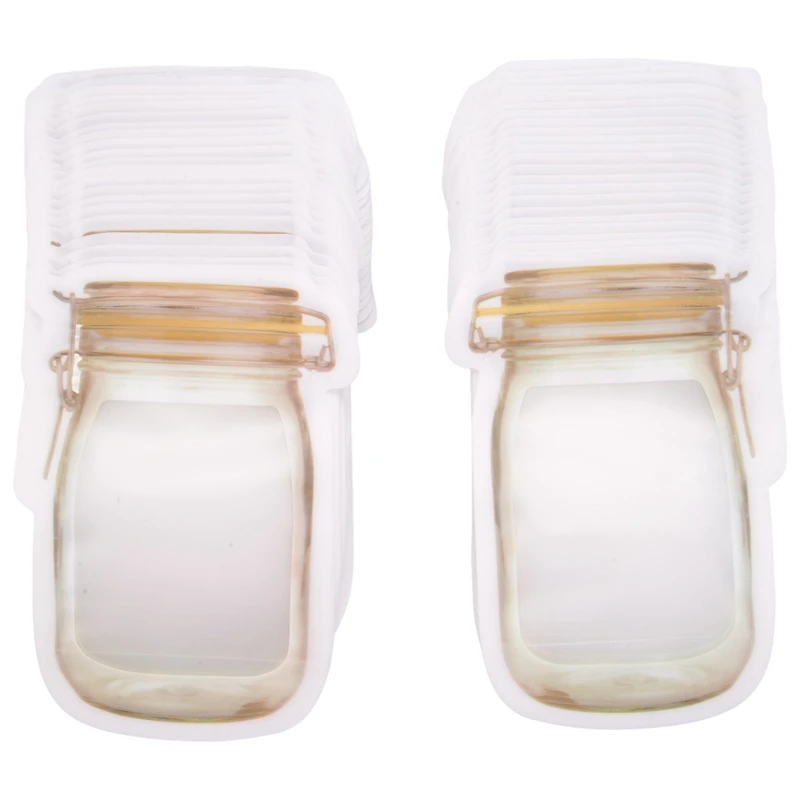 

100 Pcs Reusable Mason Jar Zipper Bags Snack Food Storage Bag Seal Bags Candy Nuts Cookies Kitchen Organizer