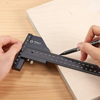 multi woodworking sliding gauge aluminum alloy scribe ruler depth gauge t square scribing measuring tools marking gauge t ruler