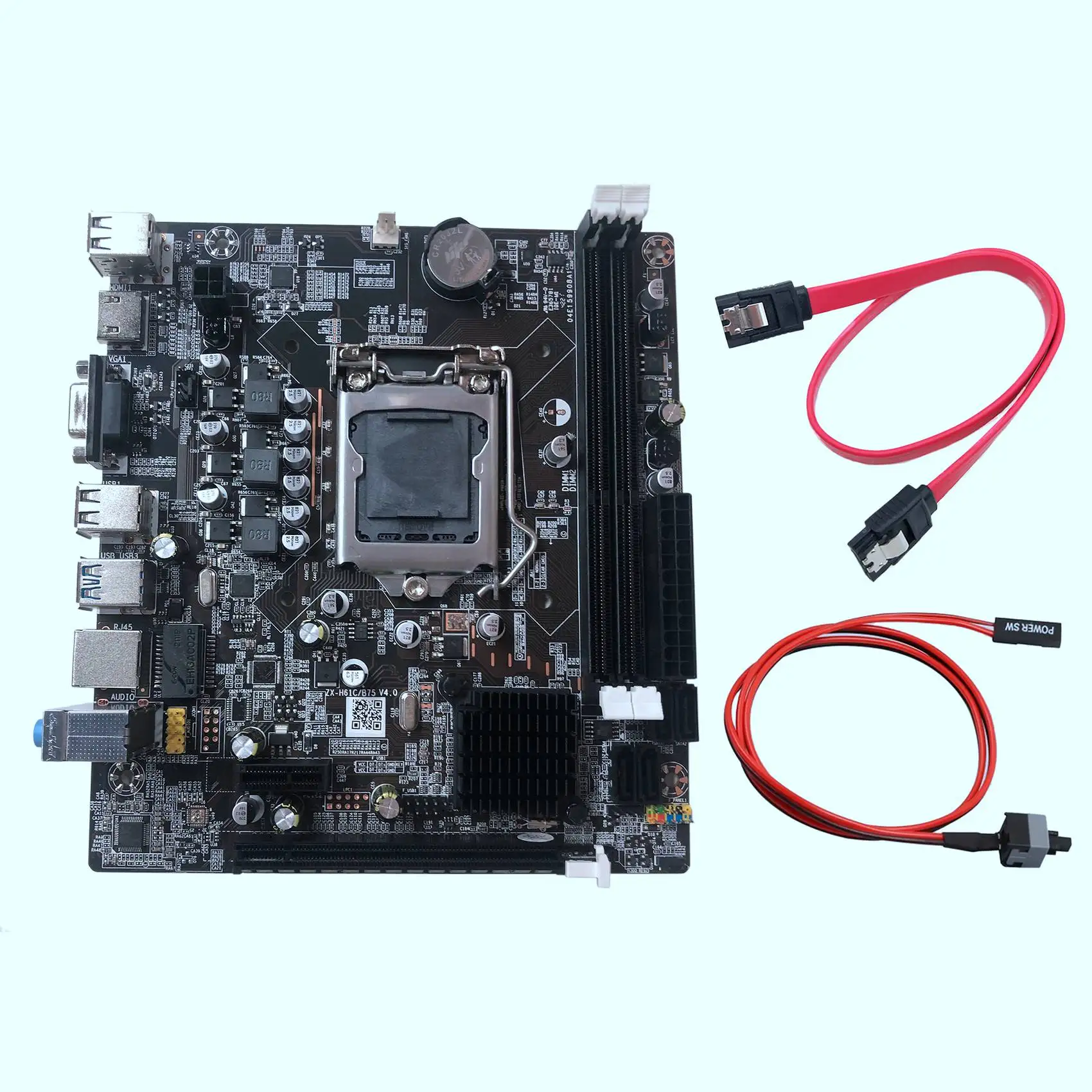 

Комплект материнской платы B75 с кабелем переключателя и кабелем SATA LGA1155 2XDDR3 1066/1333/1600 МГц ОЗУ USB3.0 SATA3.0 для процессора I3 I5 I7