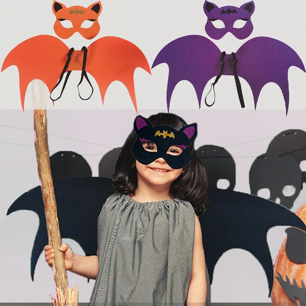 

Детский костюм летучей мыши на Хэллоуин, Детский костюм вампира, трикотажный или облегающий косплей, эластичные ремни, аксессуары для демона, милый реквизит