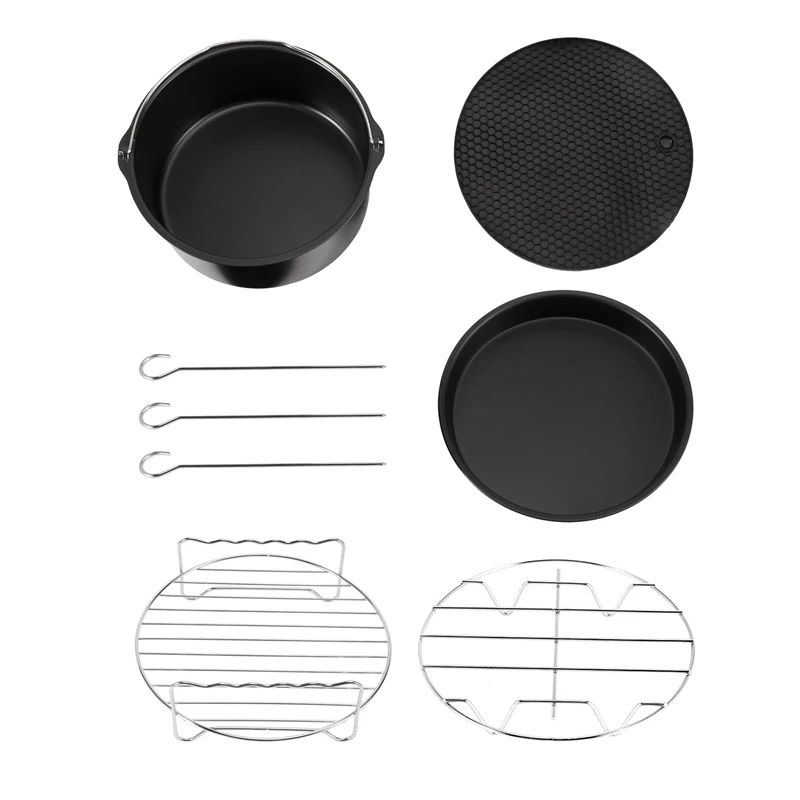 

6 дюймов, аксессуары для фритюрницы, сковорода для выпечки торта, сковорода для пиццы, решетка для гриля, подходят для всех 3.2QT-5.8QT, комплект и...