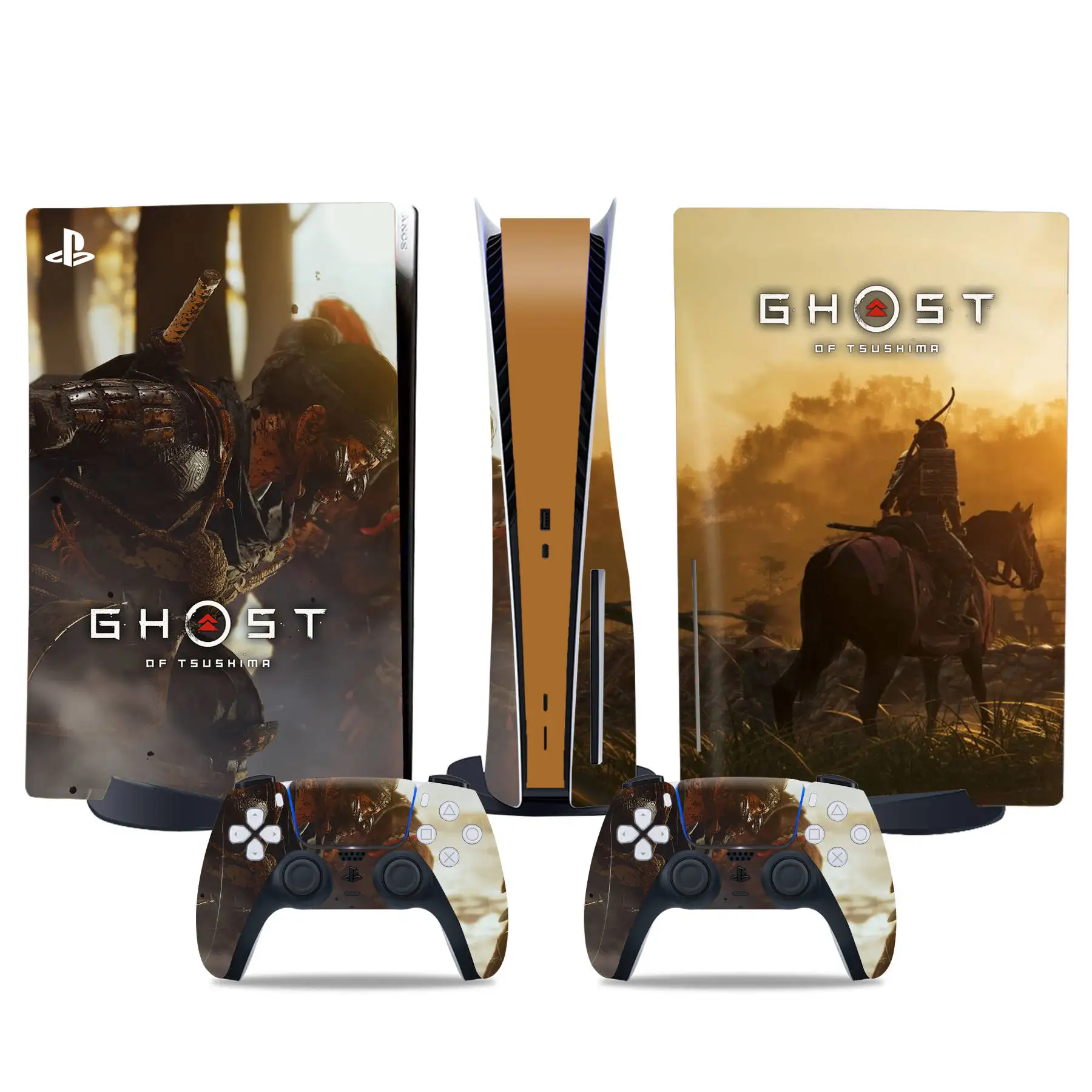 Наклейки призрака цушимы для PS5 дисковых консолей и контроллеров