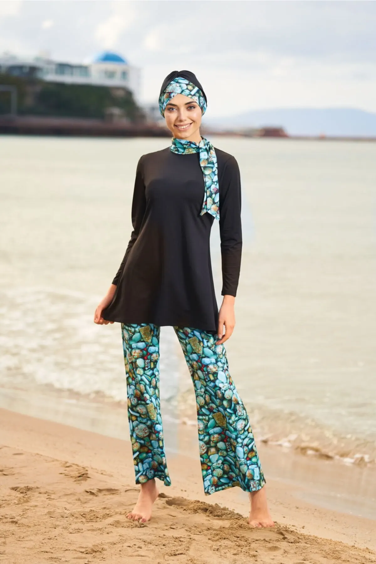 

Muslim Burkinis Spanish Leg Swimwear fashion Summer Clothing Hijab Sport Swimsuit Islamic Full Cover Swimwear