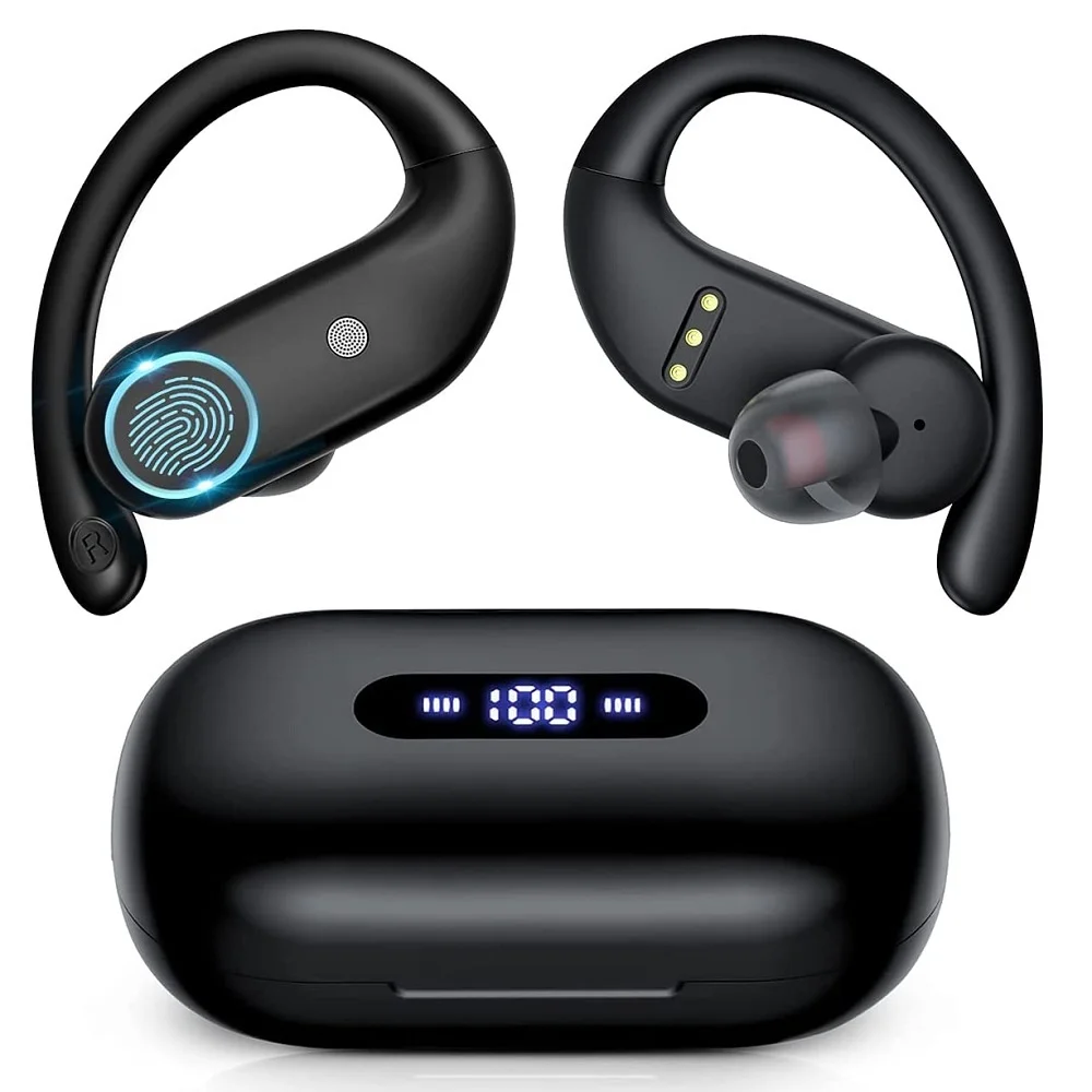 

True Wireless Earphone Bluetooth 4-Mics Clear Call Headphone Noise Canceling Sport Stereo HiFi Earbuds With 2200mAh Mobile Power