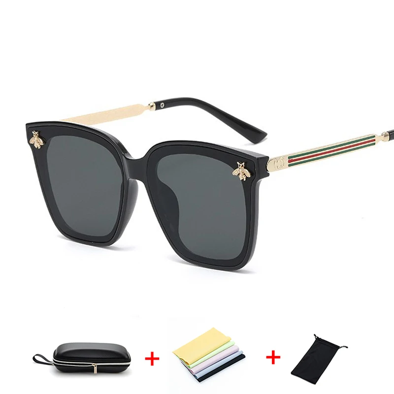 

Oversized Bee Sunglasses Ladies Sun Glasses Black Fashion Luxury Brand Designer Retro Glasses Unisex