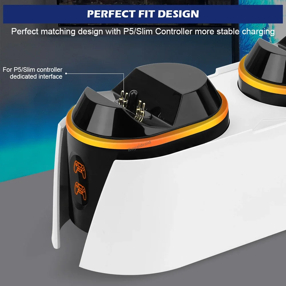 Для PS5/тонкий контроллер Joypad джойстик зарядное устройство Двойная док-станция