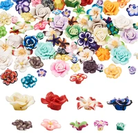 90pcs colorful handmade polymer clay flower plumeria beads loose spacer beads for diy bracelet ring jewelry making