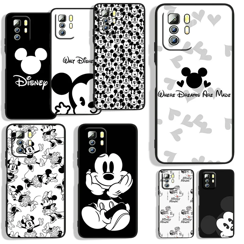 

Mickey black and white For Xiaomi Redmi Note 11S 11T 11 10S 10 9T 9S 9 8T 8 7 6 5A 5 4X Pro Black Soft Phone Case Capa