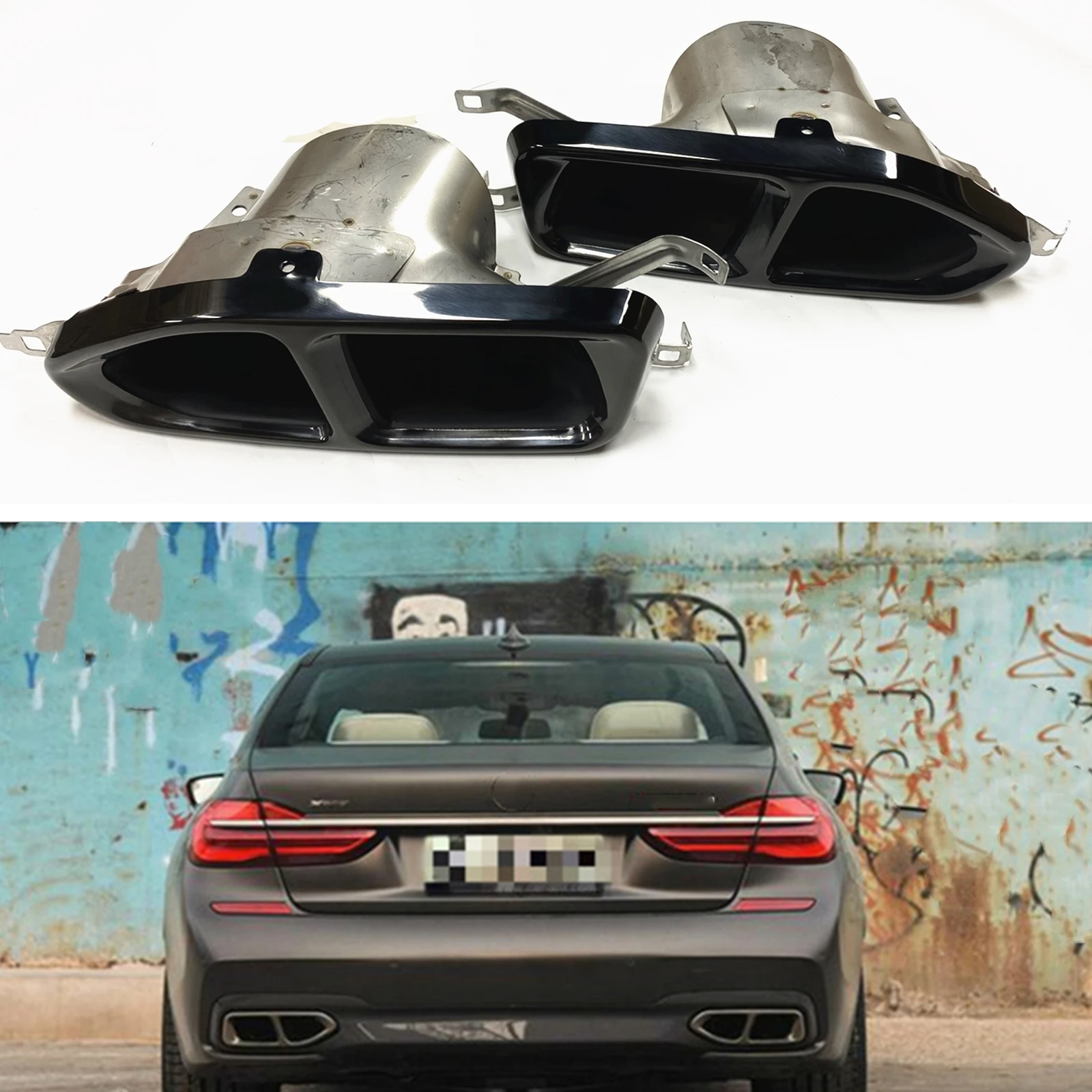 

Exhaust Muffler Pipe Tip For BMW 7 Series M Sport G11 G12 2016-2019 M760 Car Rear Air Outlet Duct Vent Body Kit Exhause Silencer