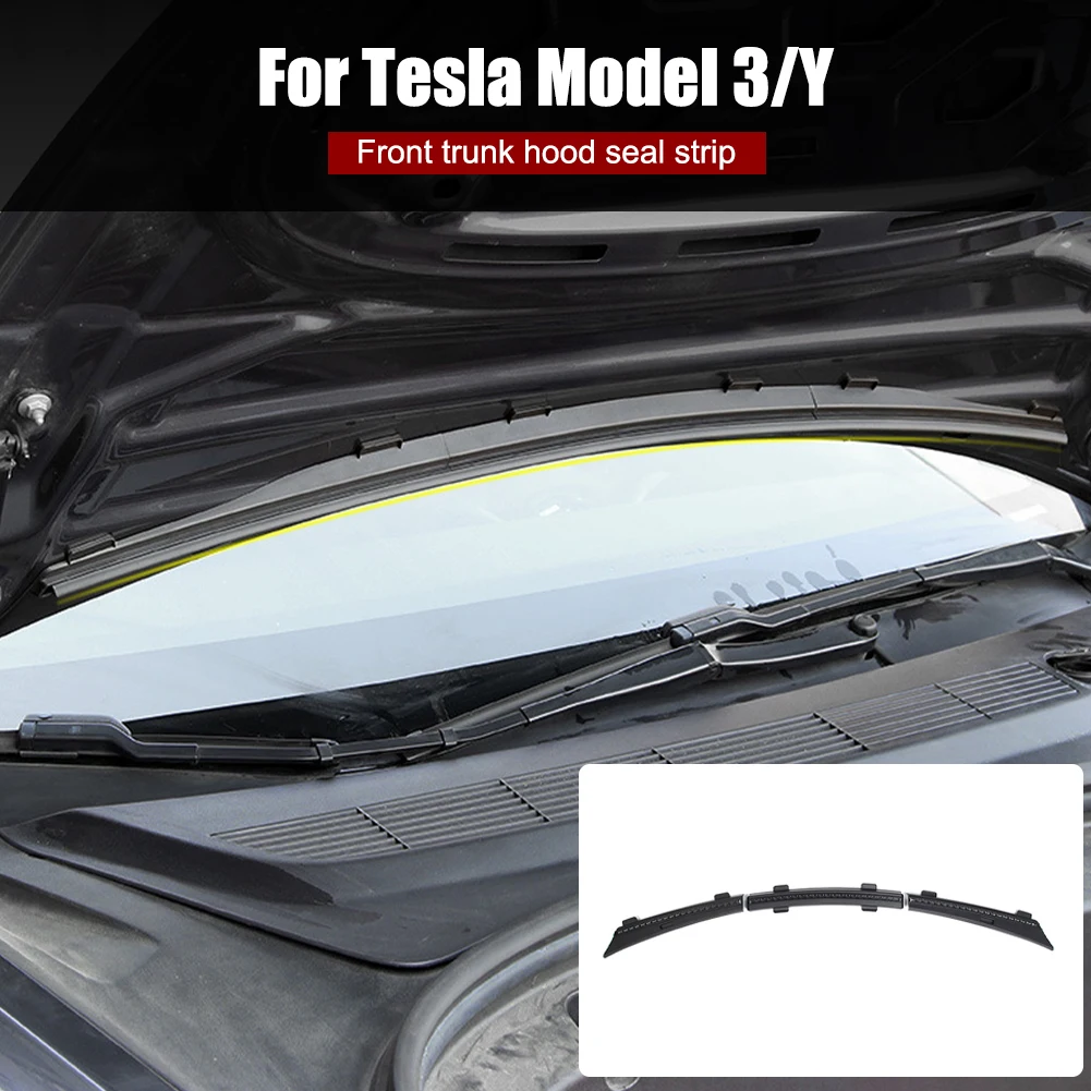 

1 Set Car Front Trunk Hood Seal Strip Waterproof Dustproof Weather Bar Air Vent Intake Protector for Tesla Model 3 Model Y