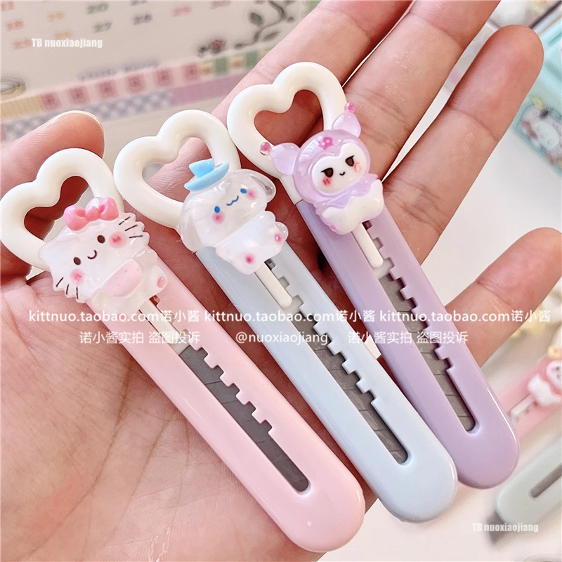 

Kawaii Cinnamoroll My Melody Kuromi мини портативный универсальный нож для распаковки аниме Sanrioed девушка сердце студенческий нож ручной работы