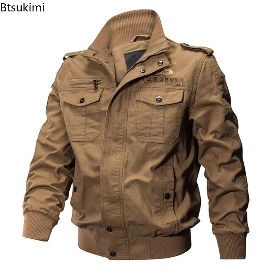 Autumn Winter Men's Plus Fleece Jacket Fashion Casual Thicker Warm Coats Man Multi-pockets Cargo Outdoor Windbreak