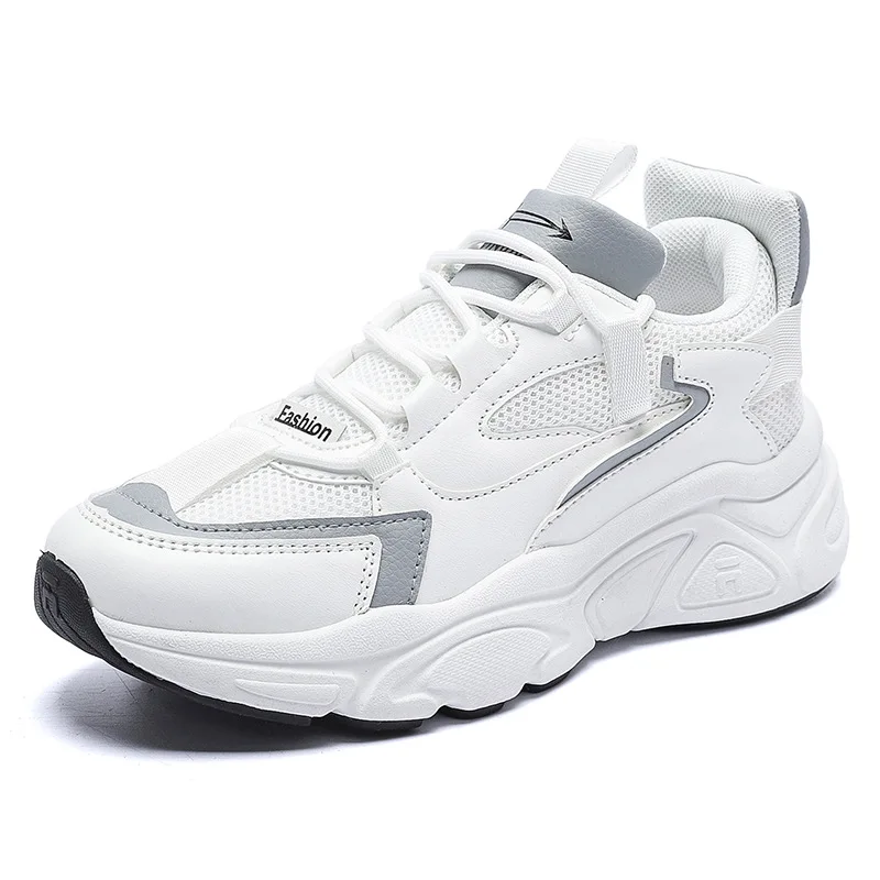 

Кроссовки женские универсальные, дышащие, толстая подошва, повседневная обувь для бега, белые, весна 2022