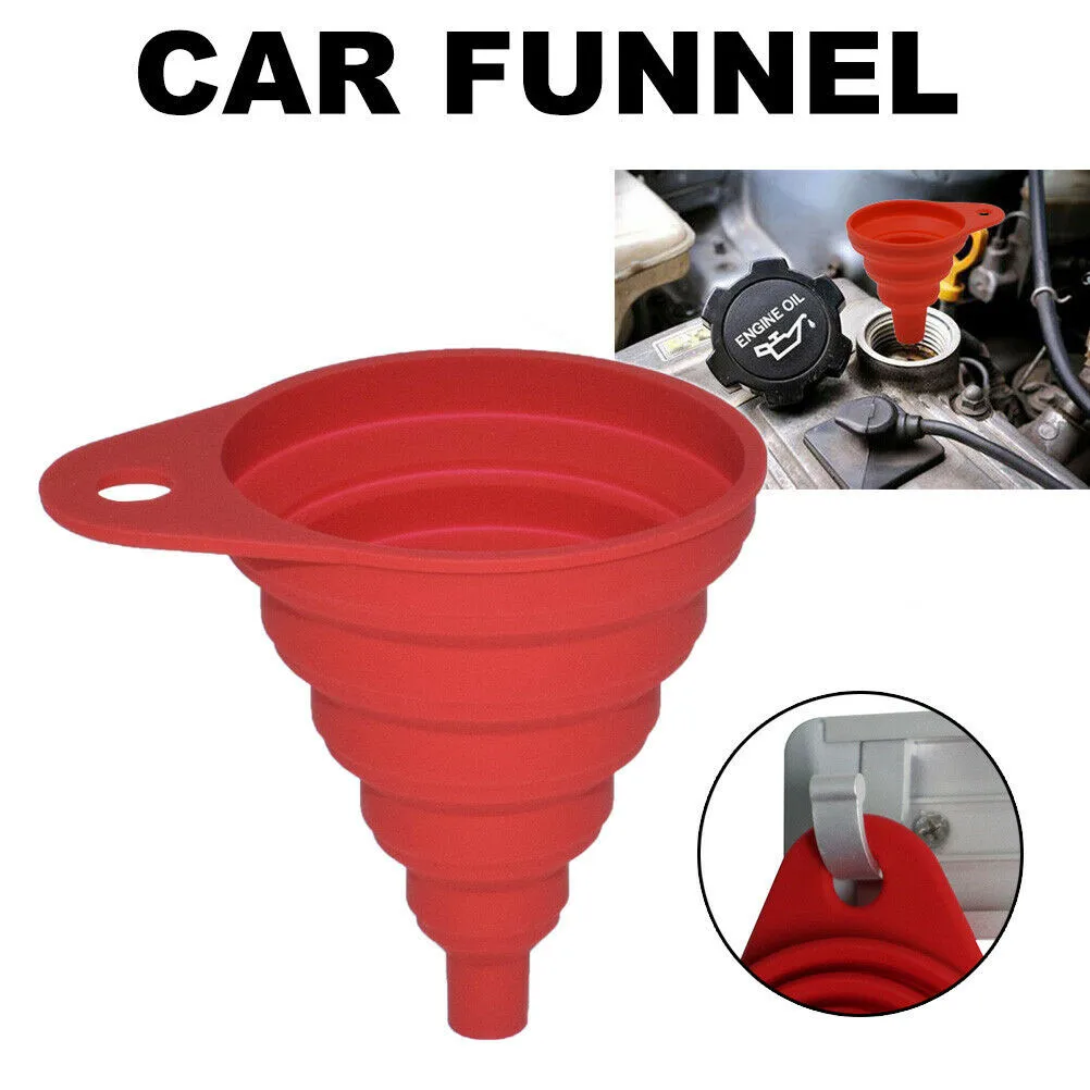 

Auto Funnel Oil Fuel Gasoline Petrol Diesel Fluid Change Fill -20°C To 220°C Collapsible Silicone Car Funnel 7.5cmX8cm Car Acces