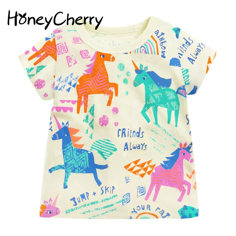 

Летняя трикотажная футболка с короткими рукавами и принтом в виде вишни для девочек Одежда для маленьких девочек