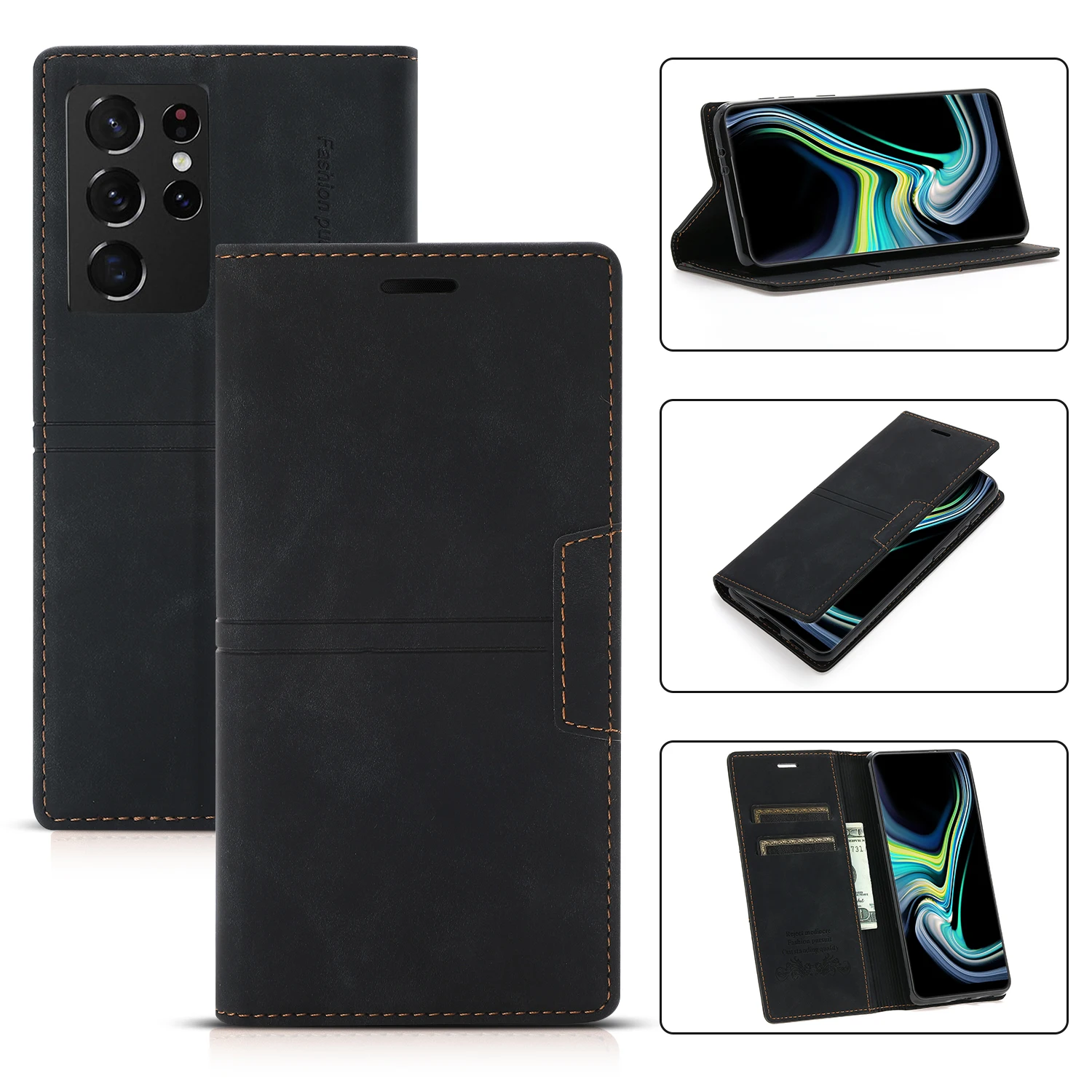 

Luxury Flip Wallet Case For Samsung Galaxy S22 S21 ULTRA Plus S20 FE S10 S9 Full Cover Leather Cases