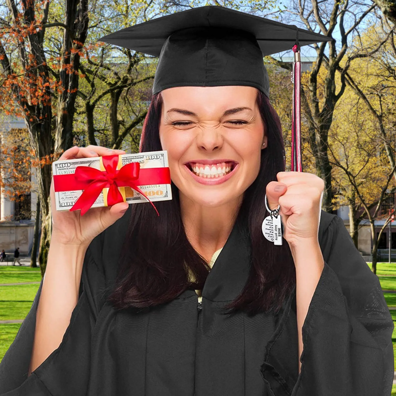 

Брелок для выпускного интерьера 2022, вдохновляющий брелок из нержавеющей стали класса 2022