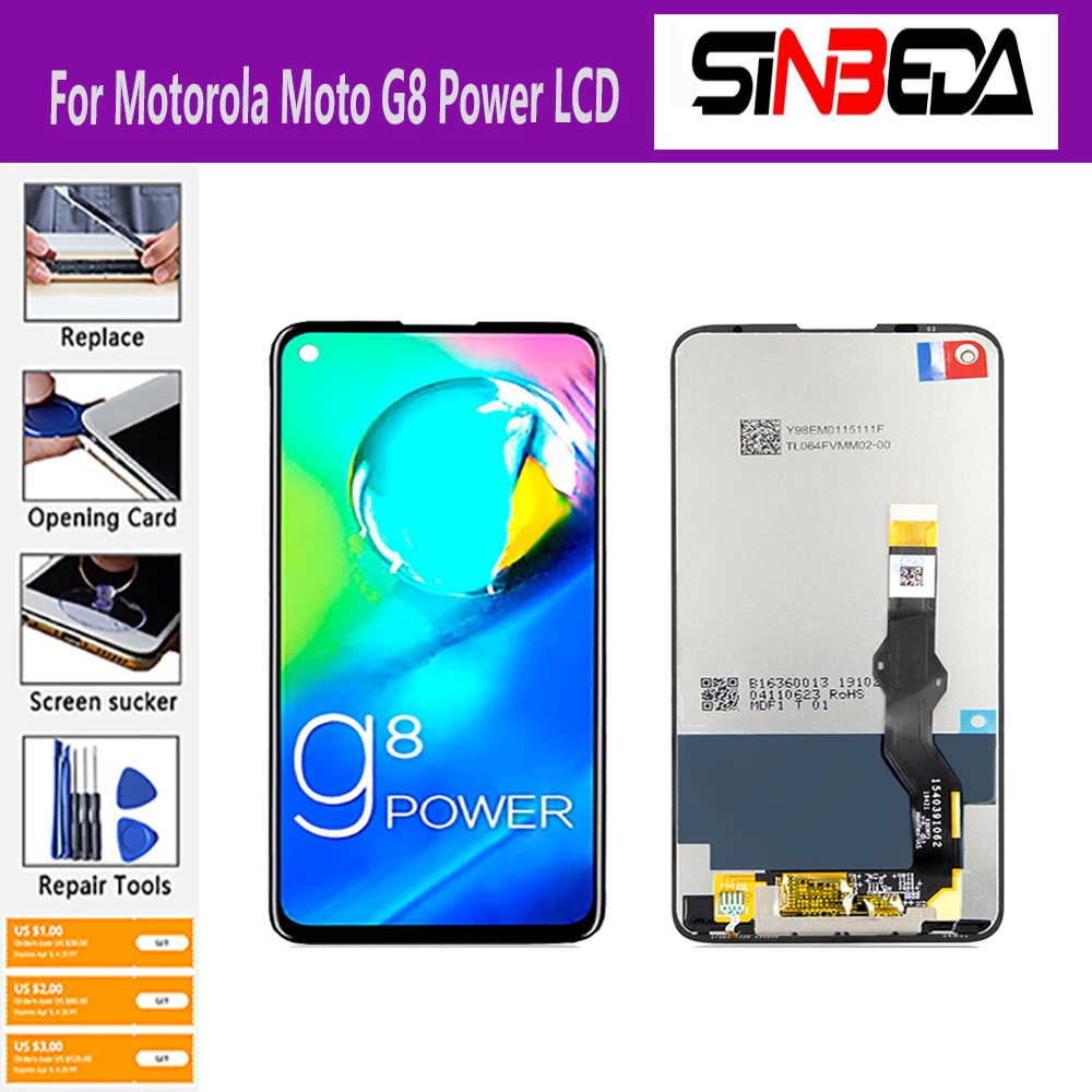 

6.4'' Original LCD Digitizer For Motorola Moto G8 Power LCD Display Touch Screen Assembly Replacement For Moto G8 Power Display