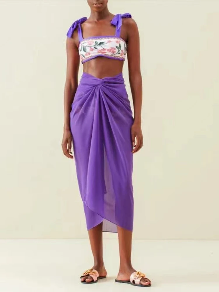 

Сексуальный женский комплект бикини из трех предметов, Новинка лета 2022, с принтом и рисунком, в пляжном стиле, размер S-L