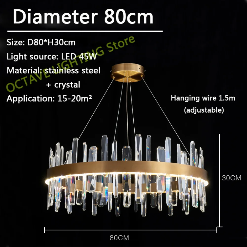 

LED pendant lamp Luxury Nordic Postmodern Crystal Round For Dining Living Room Lobby Decoration Hanging light ceiling light traf