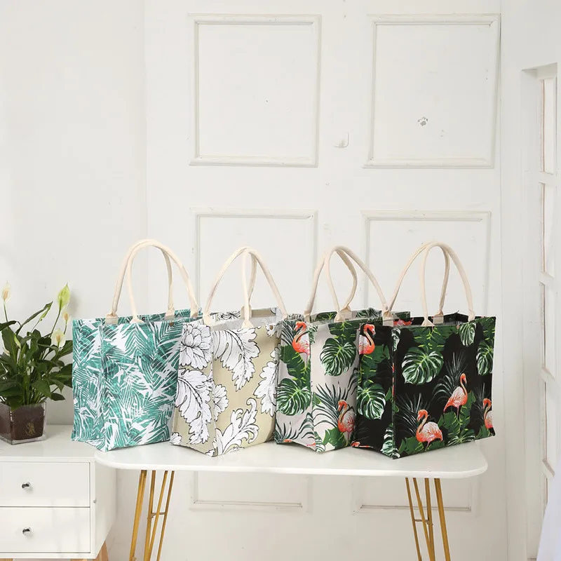 

Fashion Handbag Portable Tote Bag Canvas Waterproof Dustproof Durable Foldable Use Toy Cosmetics Storage Storage Bag Shopping