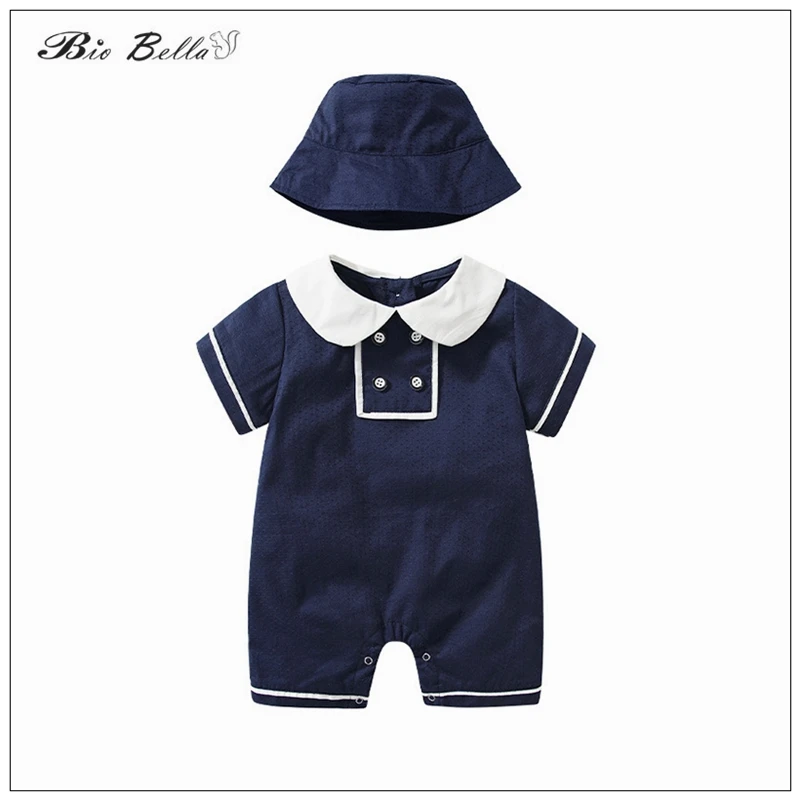 

Baby Infant Romper Soild 100% Cotton Newborn 0-24m Boy Girl High Quality Clothing Short Sleeve Rompers+Cap Baby Costume Summer