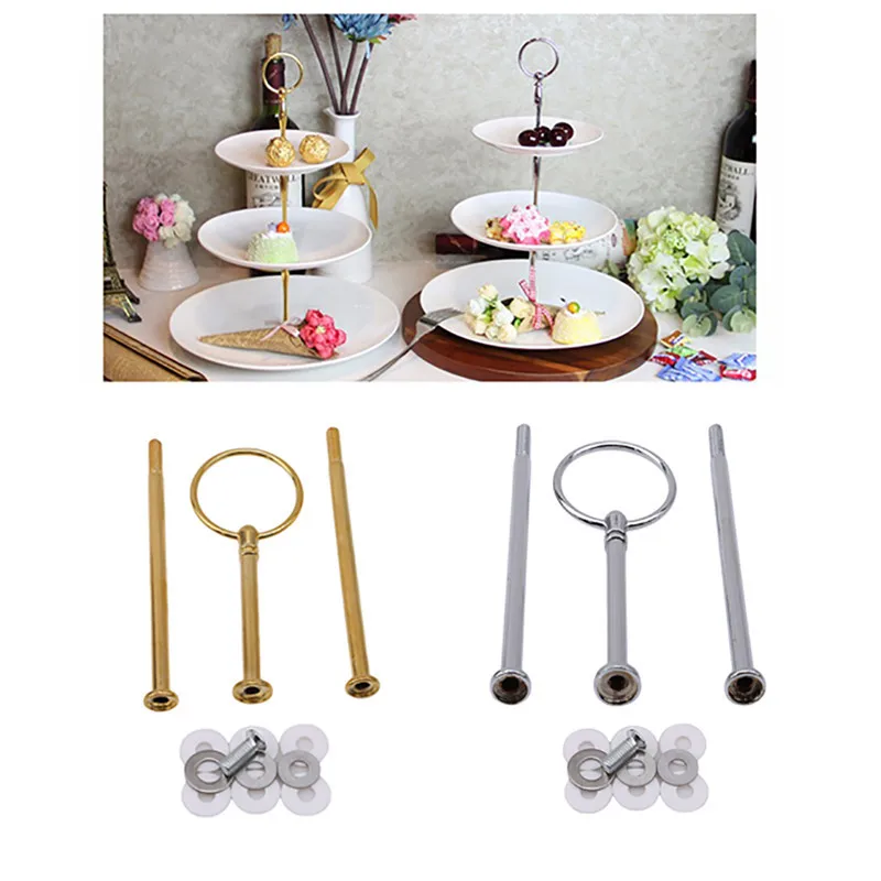 

3 Tier Cake Fruit Plate Cake Plate Stand Handle Fitting Tool Stand Hardware Rod Plate Stand Cake Decorating Tool Cake Accessory